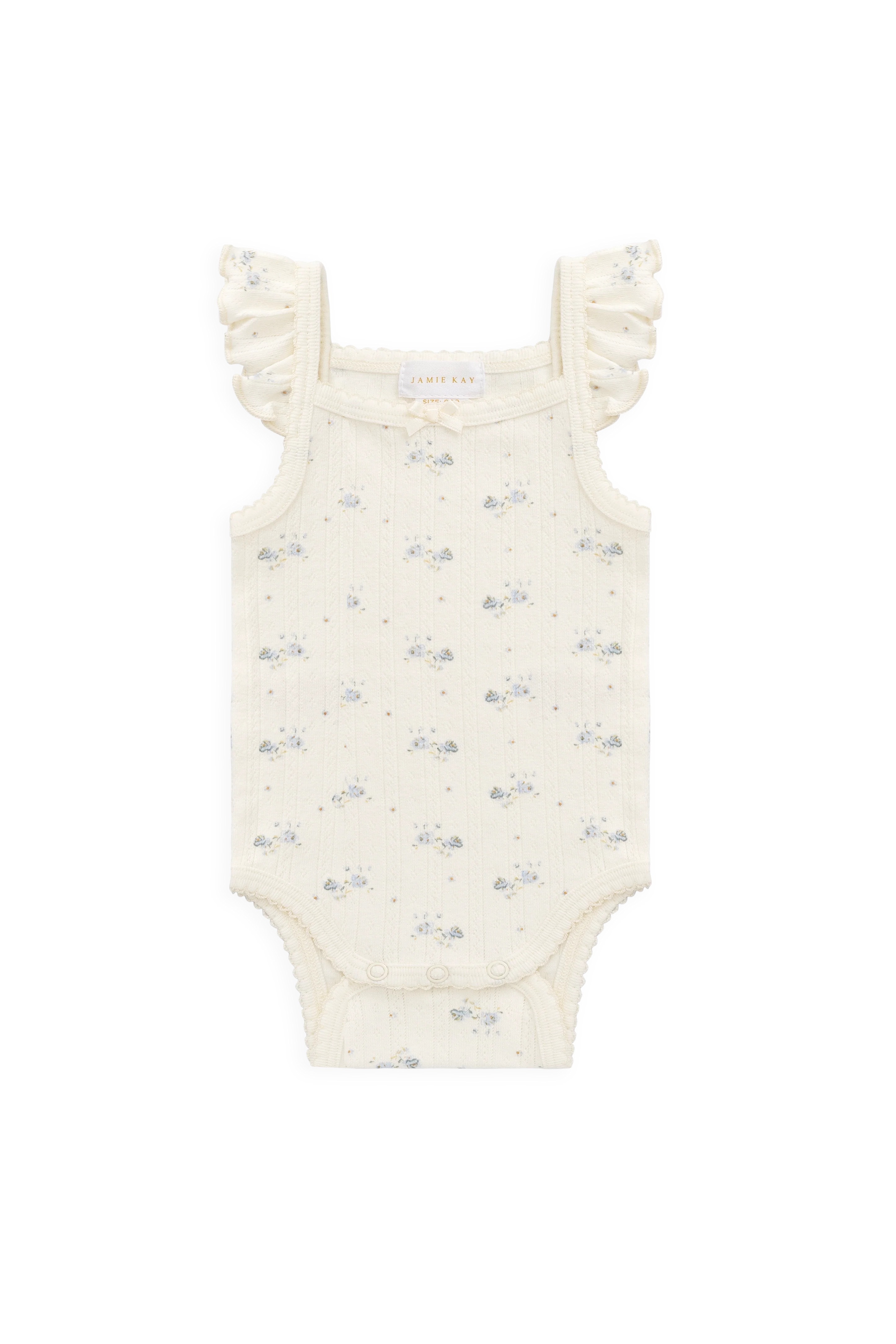 【預購】JAMIE KAY -Organic Cotton Pointelle Eliane Bodysuit（Molly Blue）