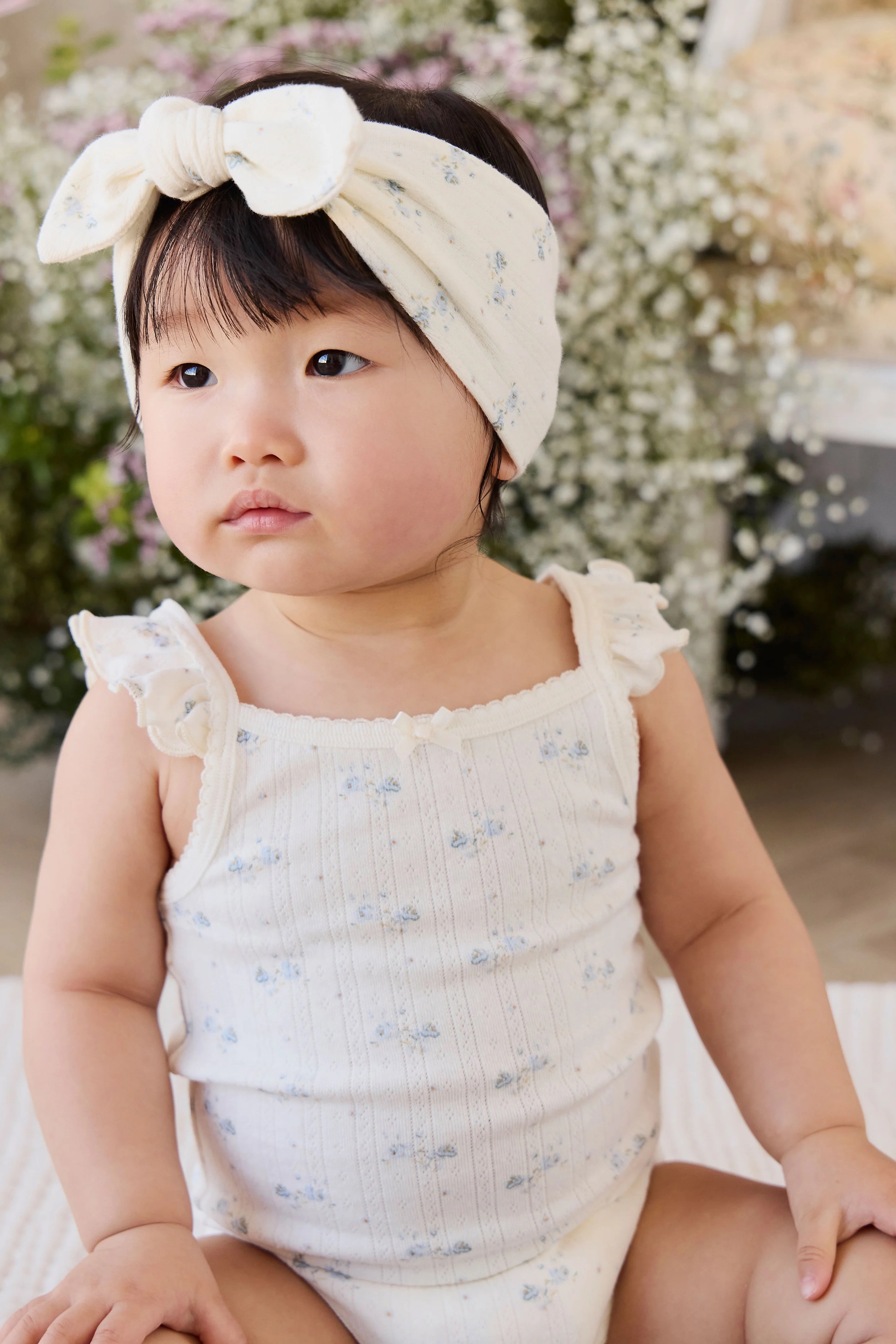 【預購】JAMIE KAY -Organic Cotton Pointelle Eliane Bodysuit（Molly Blue）