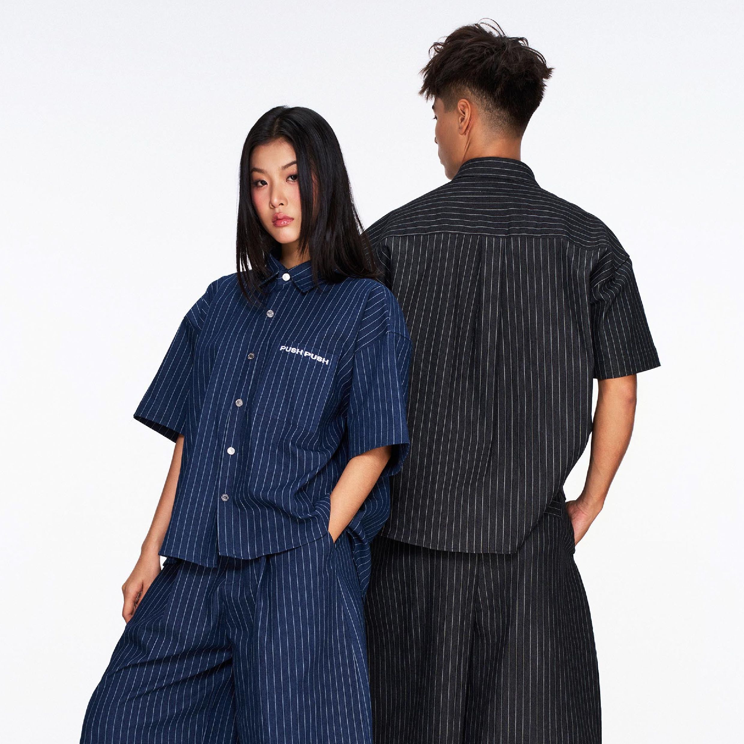 PUSH PUSH Veev Shirt 條紋口袋 短袖襯衫