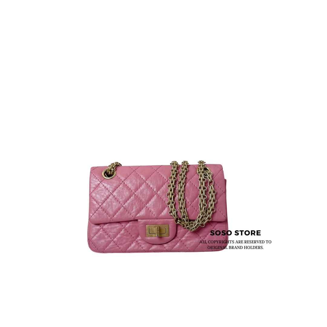 Chanel 2.55 Mini Flap Bag - Pink / GHW