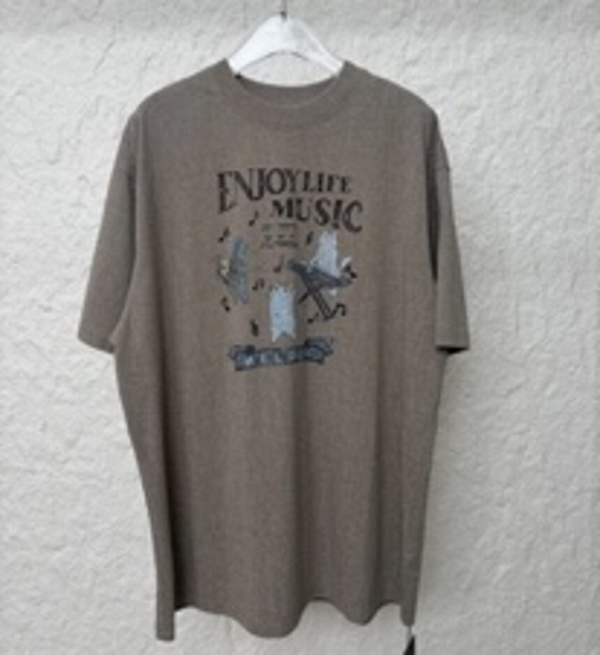 A5 G521024731 卡其色貓咪樂隊 T-Shirt - 啡色