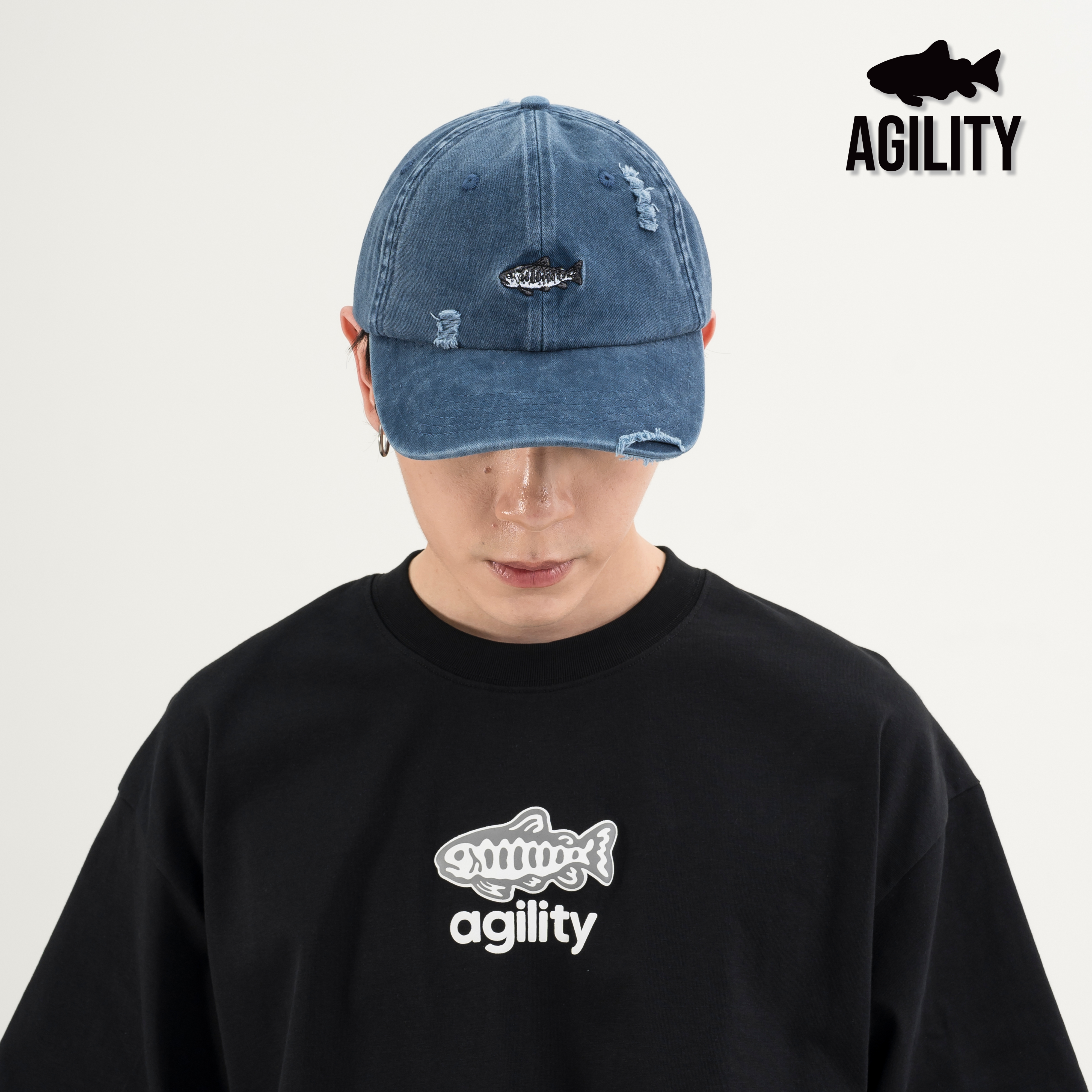AGILITY Embroidery Washed Logo Cap 鮭魚刺繡 水洗 棒球帽 [CA10]