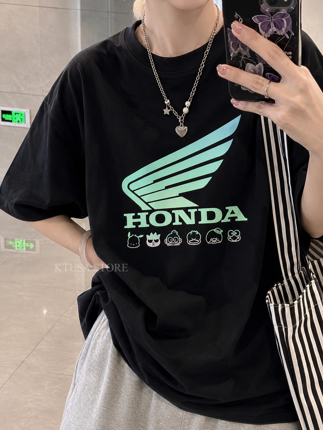 (預購）日本HONDA x Sanrio 三麗鷗聯名短袖 寬鬆 情侶 短T