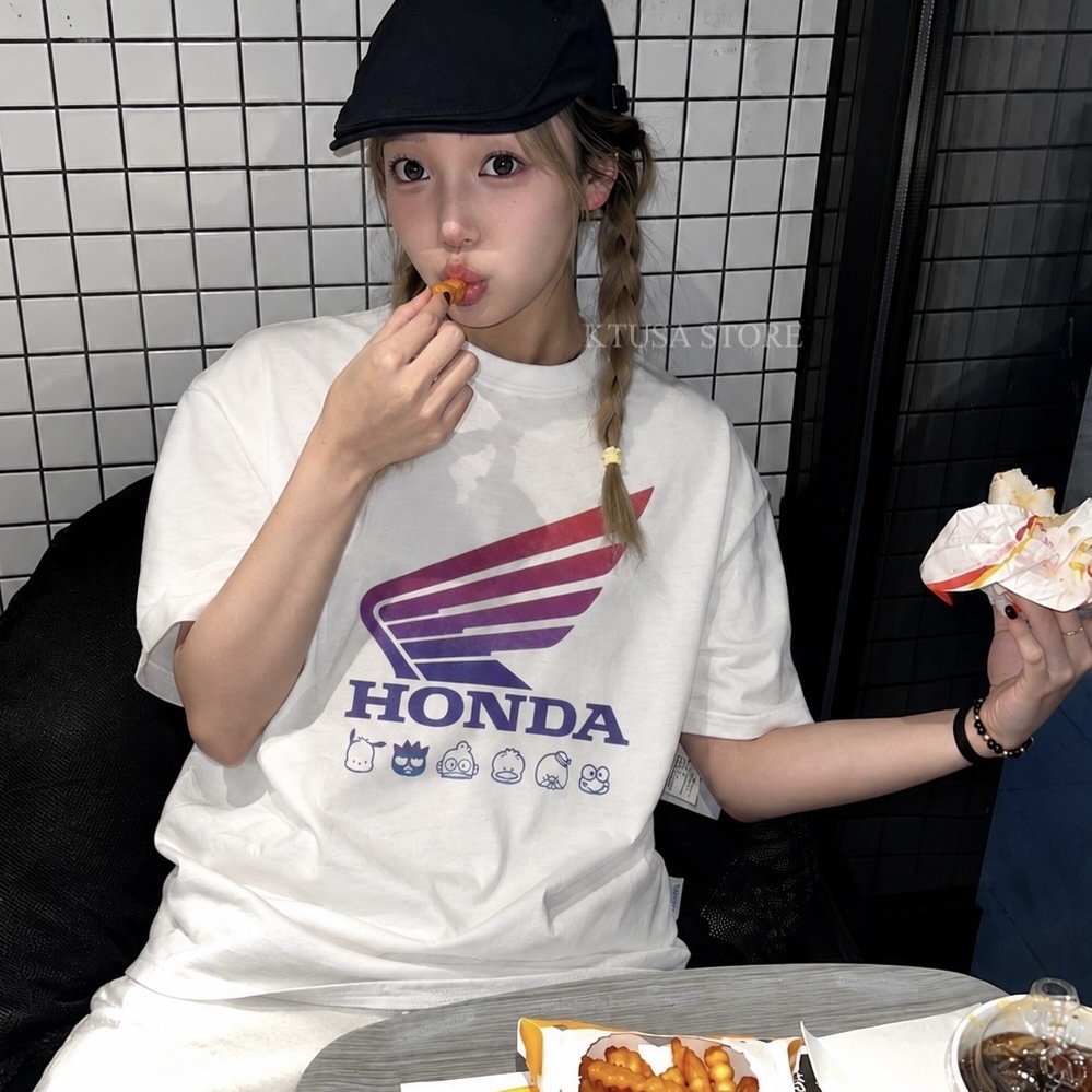 (預購）日本HONDA x Sanrio 三麗鷗聯名短袖 寬鬆 情侶 短T