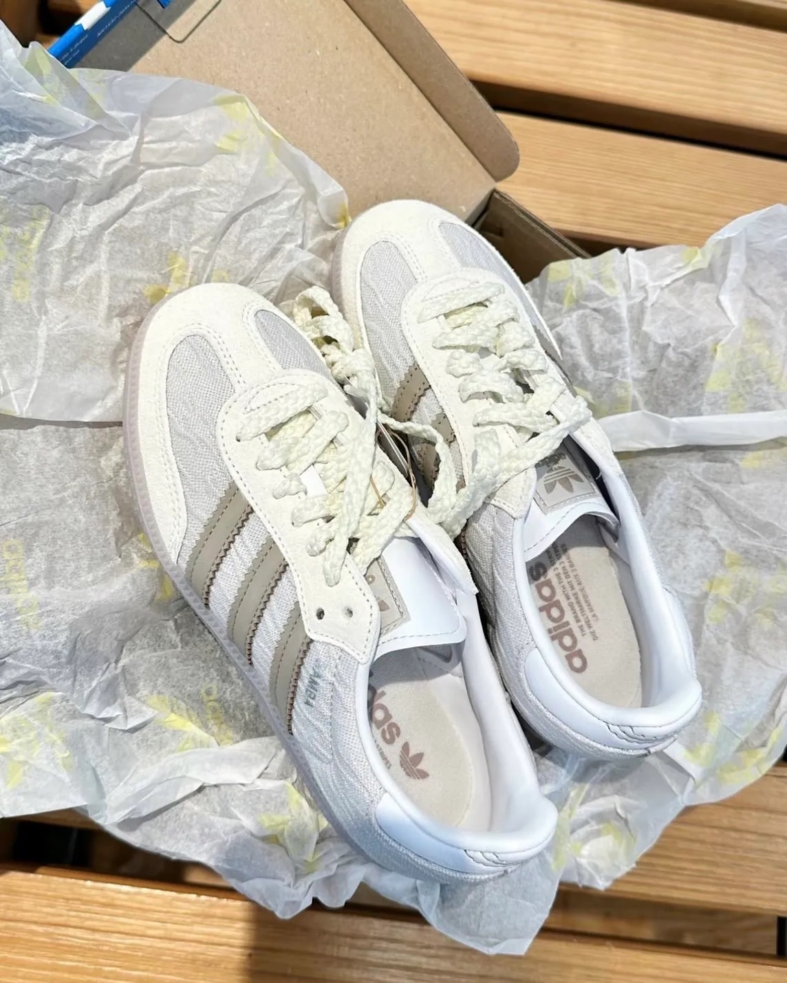 (預訂) Adidas Samba OG - Cream Grey 奶油灰麻繩鞋帶