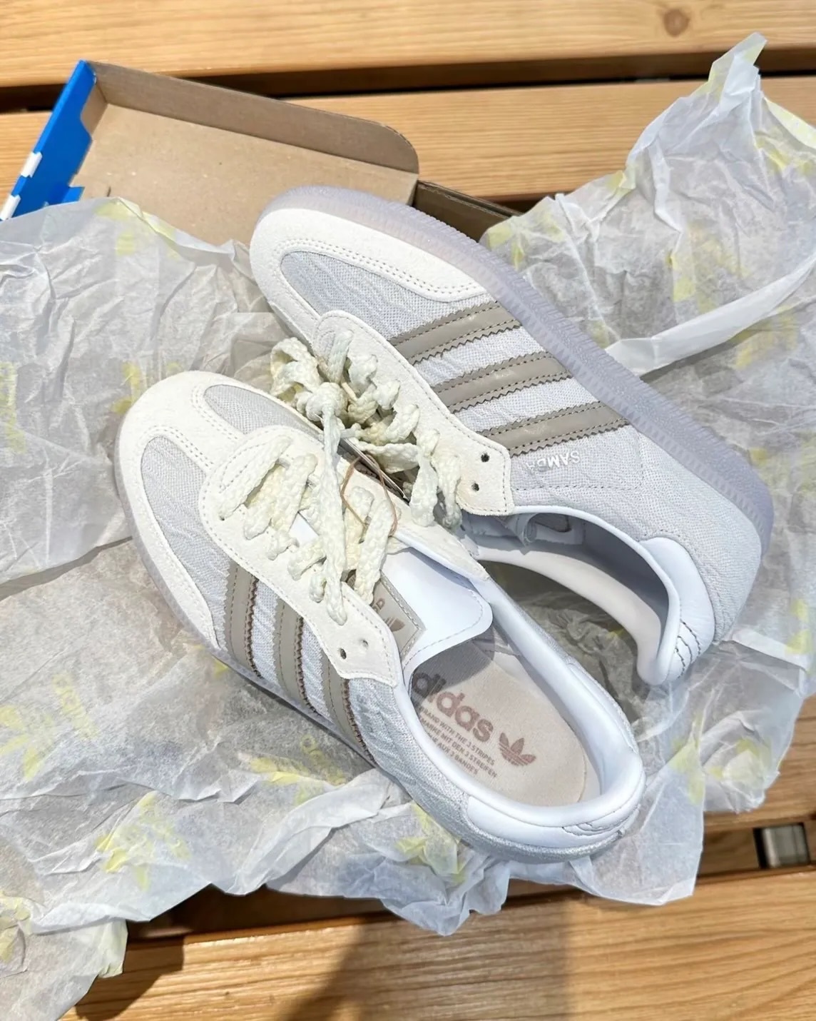 (預訂) Adidas Samba OG - Cream Grey 奶油灰麻繩鞋帶