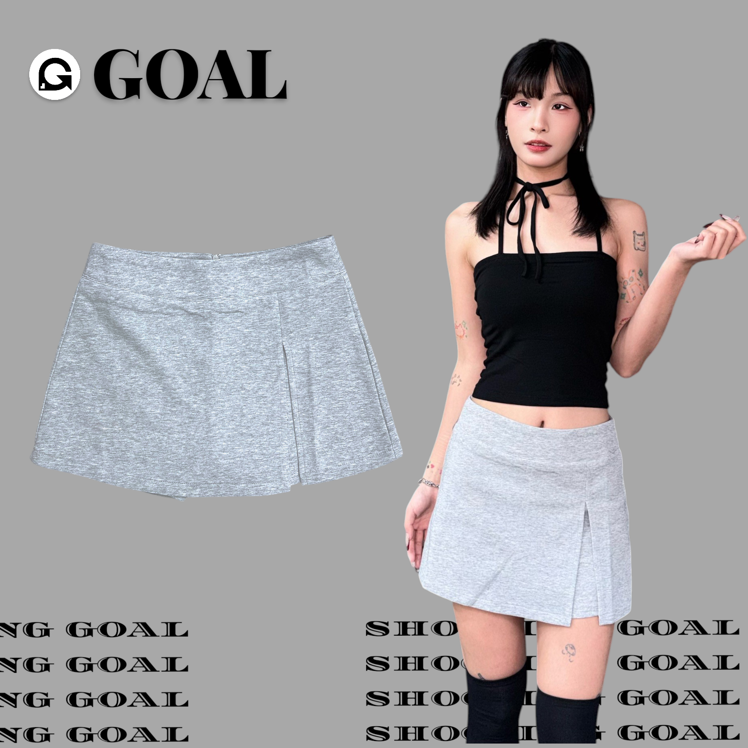 (GOAL) 開叉 A 字休閒短裙 268308