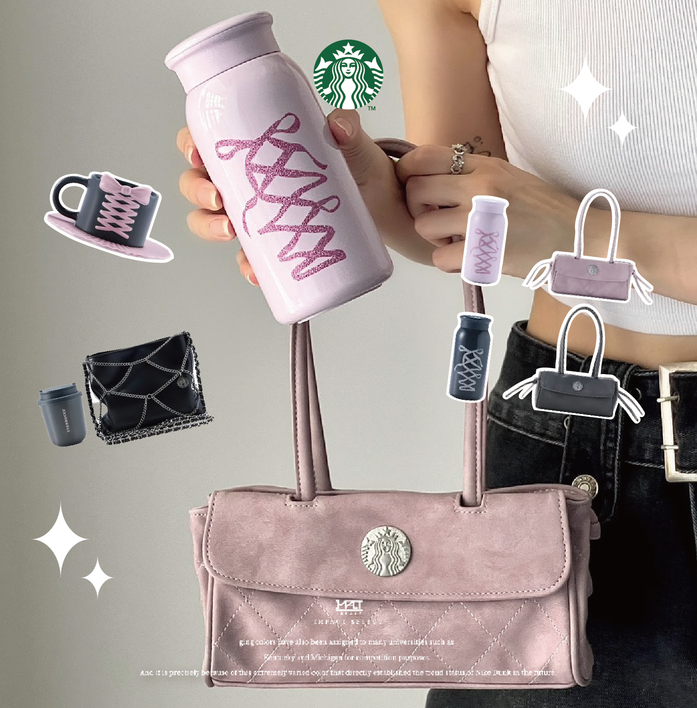Starbucks 星巴克 Balletcore Rock 緞帶 貓眼 黑粉 龐克芭蕾系列 水壺 保溫杯 禮盒