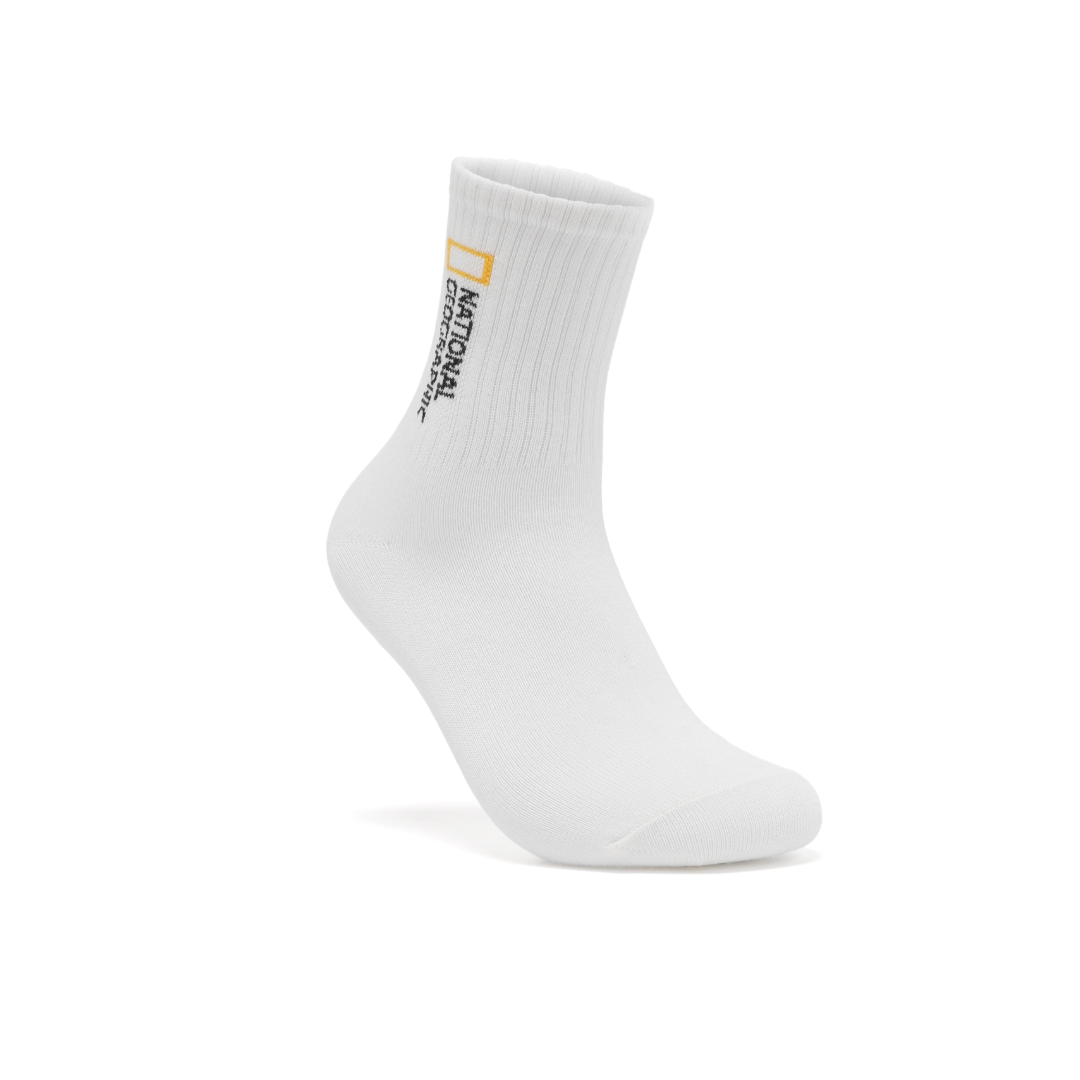 BQ036 National Geographic 淨色LOGO中筒運動襪