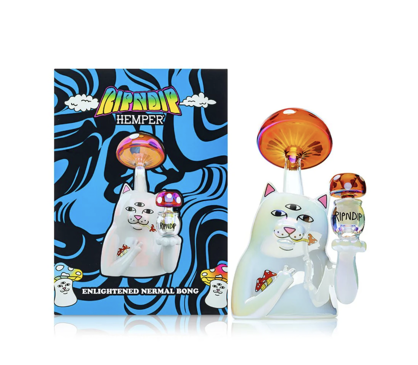 RIPNDIP x HEMPER - 中指貓迷幻菇菇 & 新款幽浮煙壺 Enlightened & UFO Nermal Bong