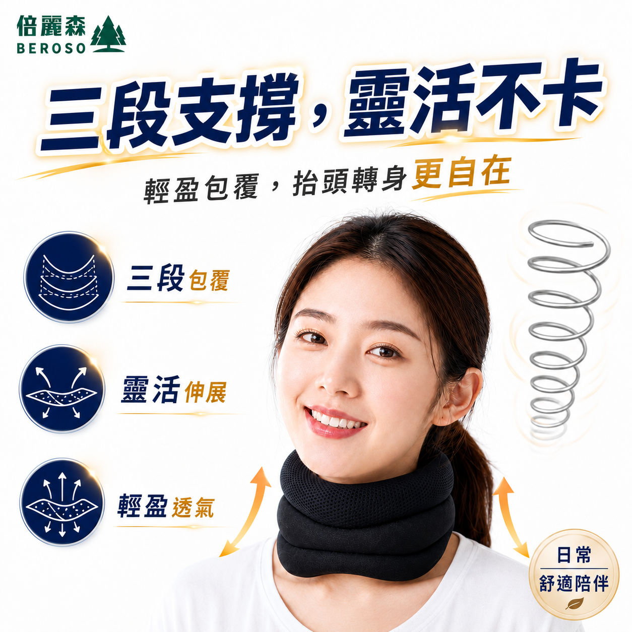 防低頭天鵝頸可調式美姿護頸帶