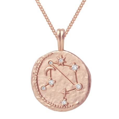英國代購（獨立訂單）ASTRID & MIYU  Libra Zodiac Pendant Necklace in Rose Gold