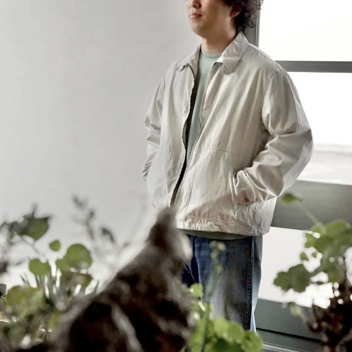 LAST PCS: A.PRESSE 2026 COTTON SILK BACK GABARDINE COACH JACKET (26SAP-01-34) - ECRU PRE ORDER ITEM (預訂中)