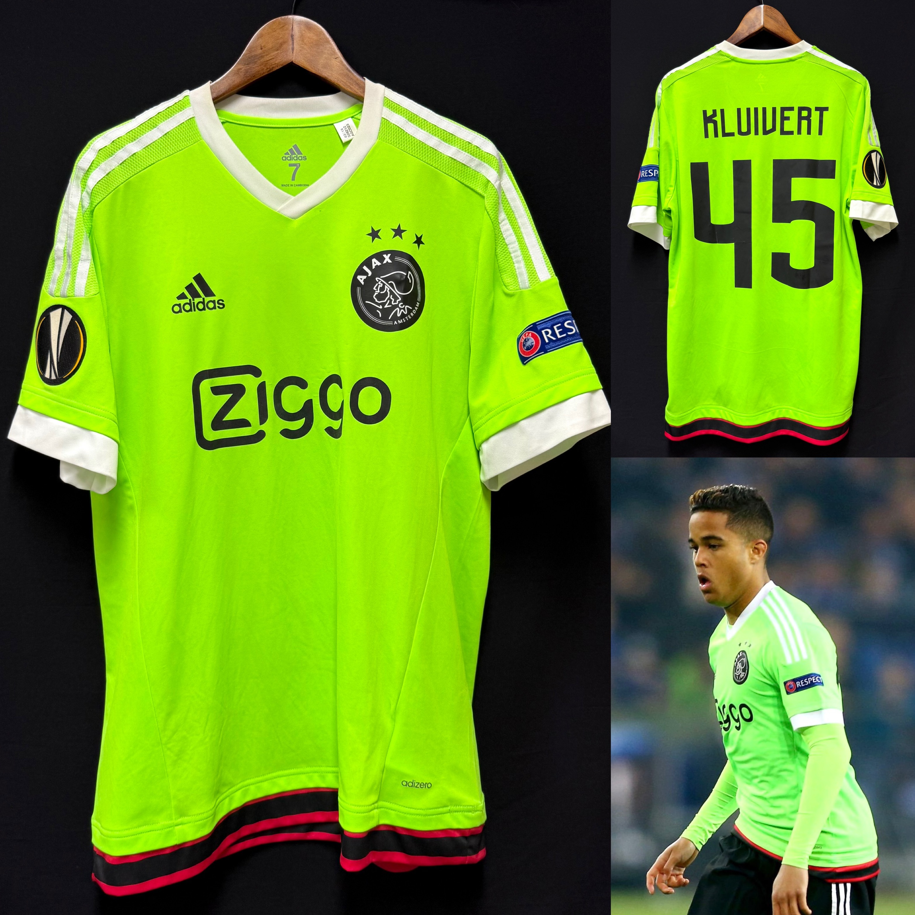 (Match Issue) Ajax 2016-2017 Adidas Third Match Issue Shirt #45 KLUIVERT