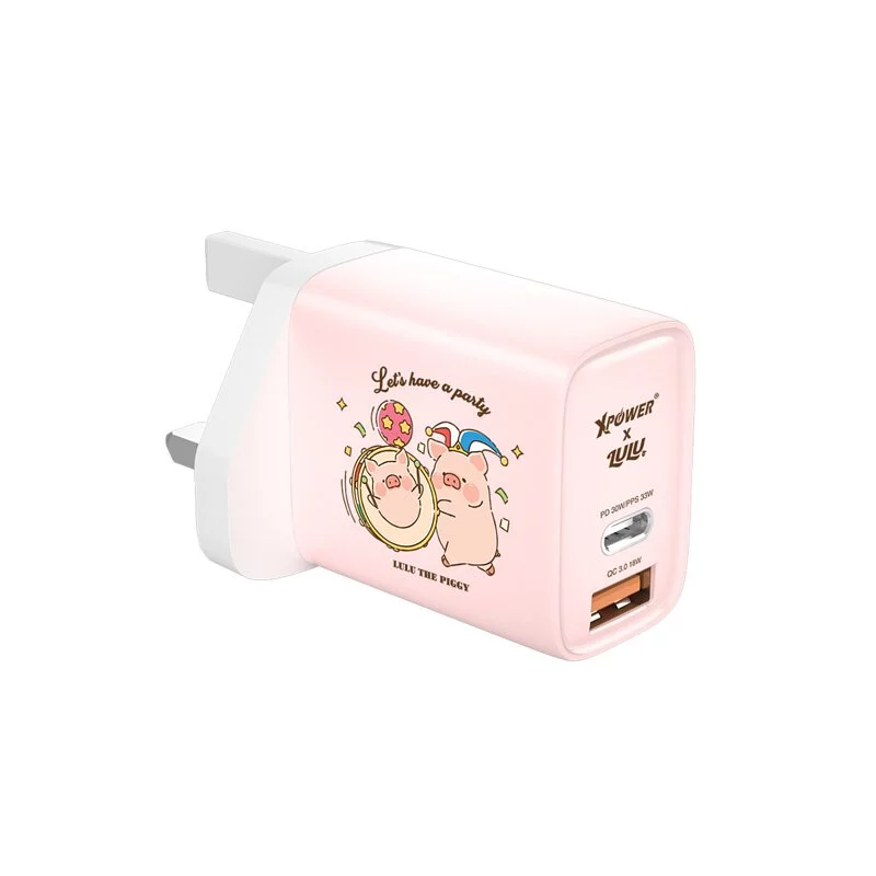 (暑假限時優惠) XPower x 罐頭豬Lulu 33W Mini Wall Charger(WC33B)(Pink)