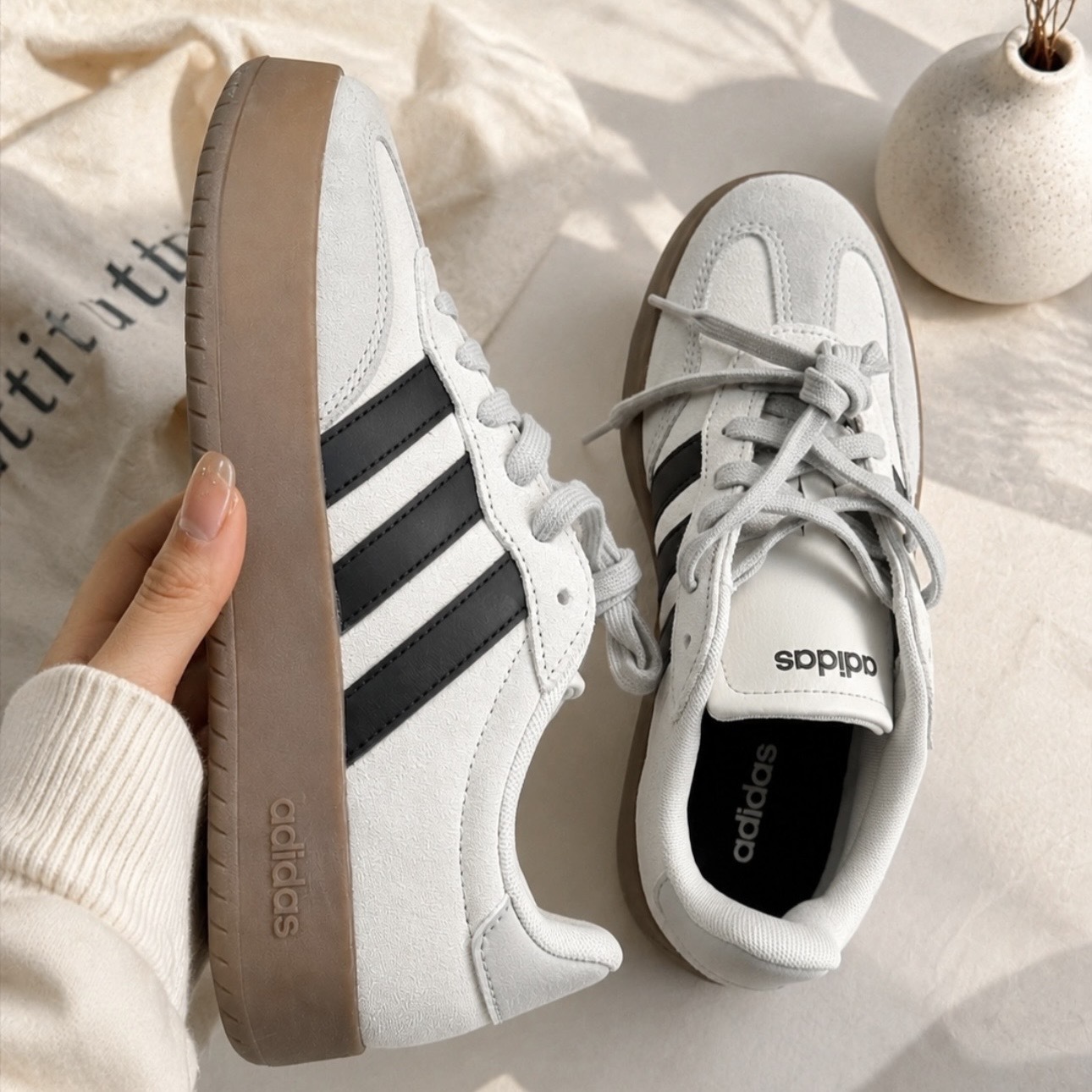 ADIDAS ORIGINALS BARREDA 米灰 焦糖厚底 德訓鞋 男女 休閒鞋 JQ4234