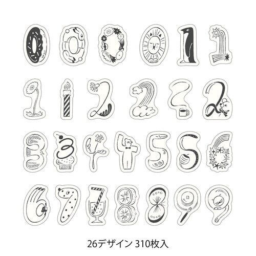 MIDORI｜Yuru Log 捲狀貼紙 數字