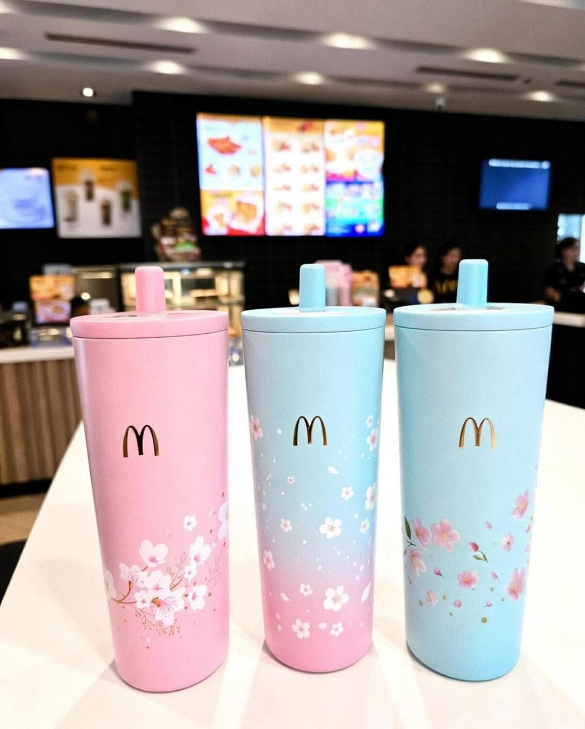 泰國麥當勞限定 JAPANESE BLOSSOM COLLECTION 櫻花不鏽鋼隨行杯