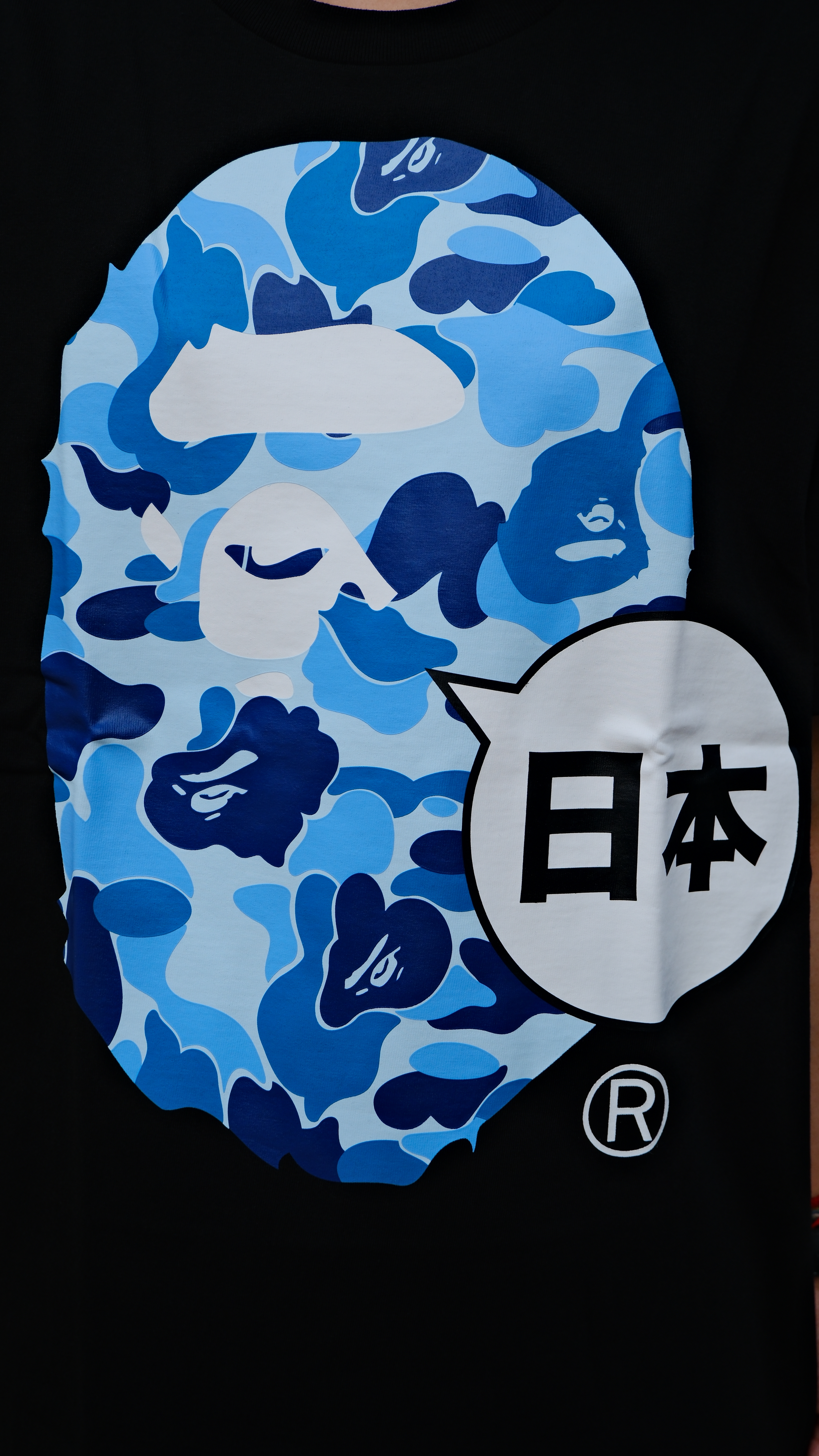 BAPE japan 日本 限定 大猿頭 黑藍 短tee 1K72110134