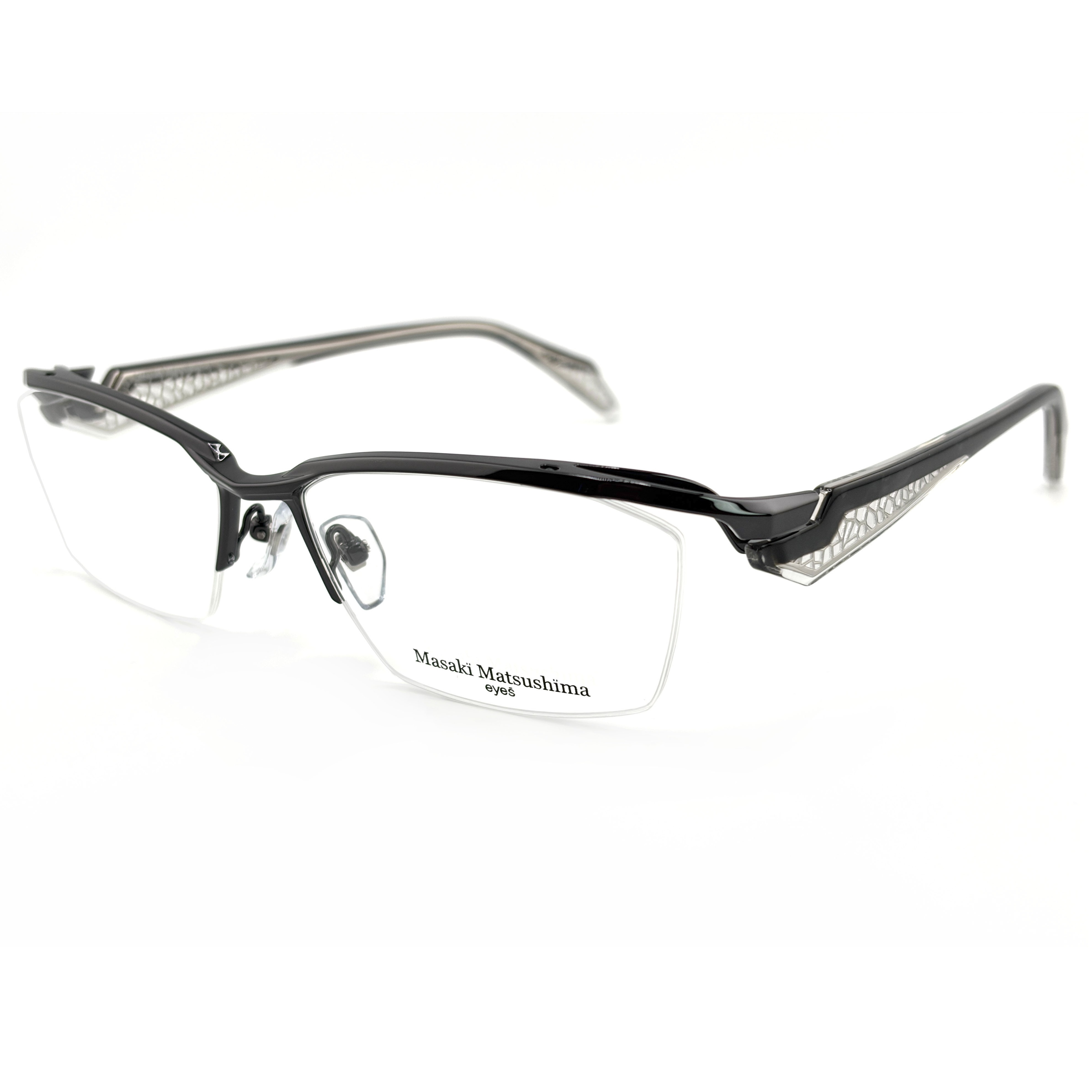 【Masaki】MF1303 C3 方框光學眼鏡 日本製鈦金屬(面#鐡灰色|腳#黑搭銀色)