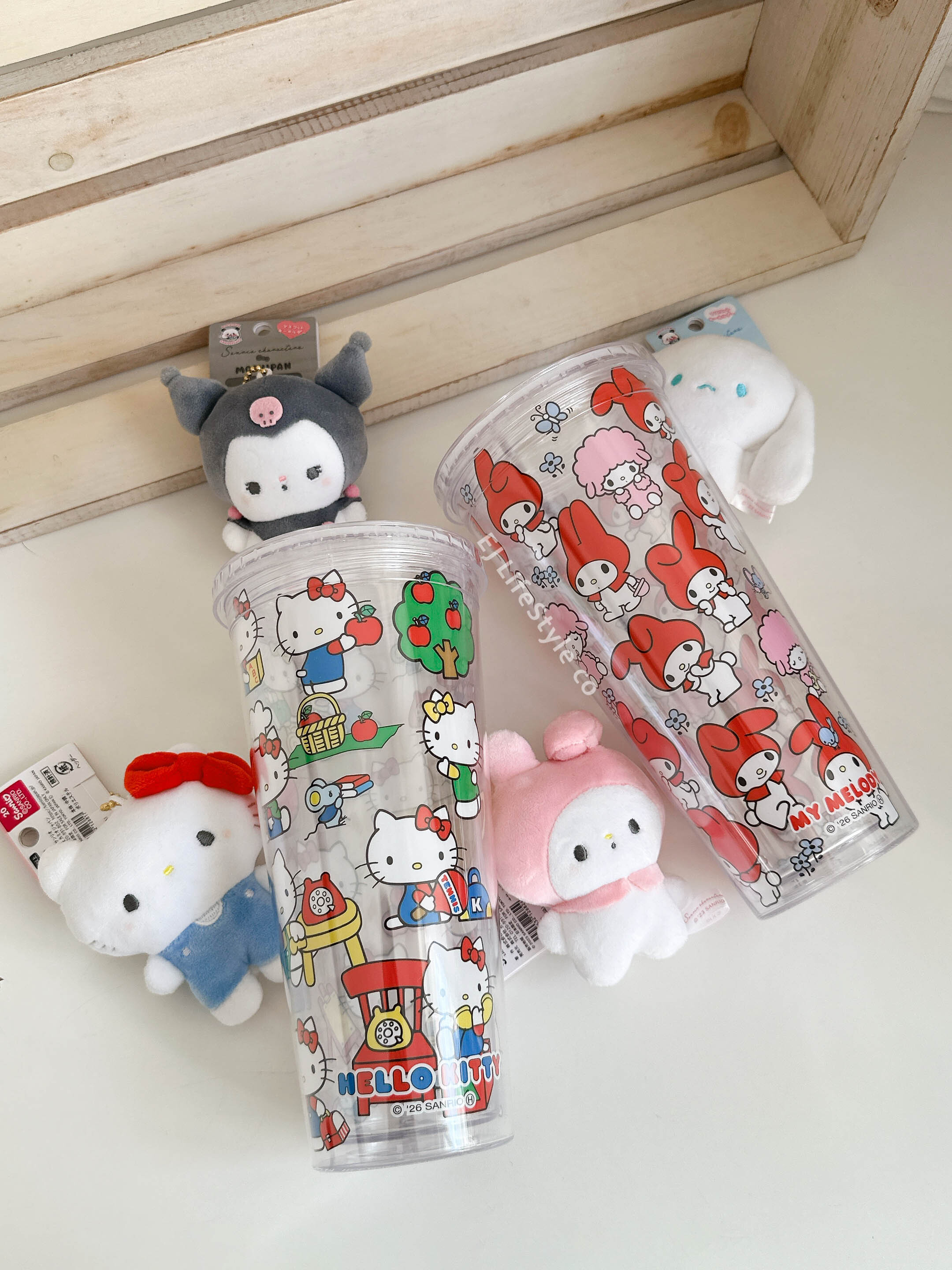 🇯🇵 SANRIO HOUSE 三麗鷗家族 透明吸管水杯 冷水杯 水壺 杯子 600ml / 現貨
