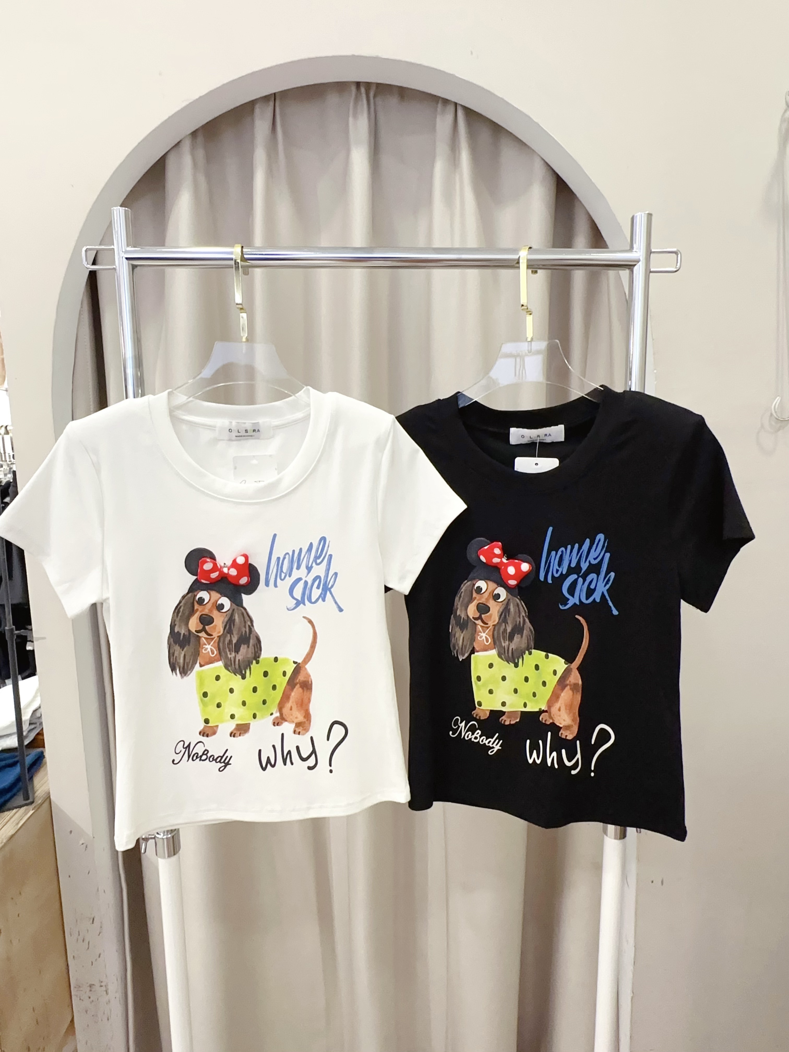 蝴蝶結別針狗狗短ＴＥＥ