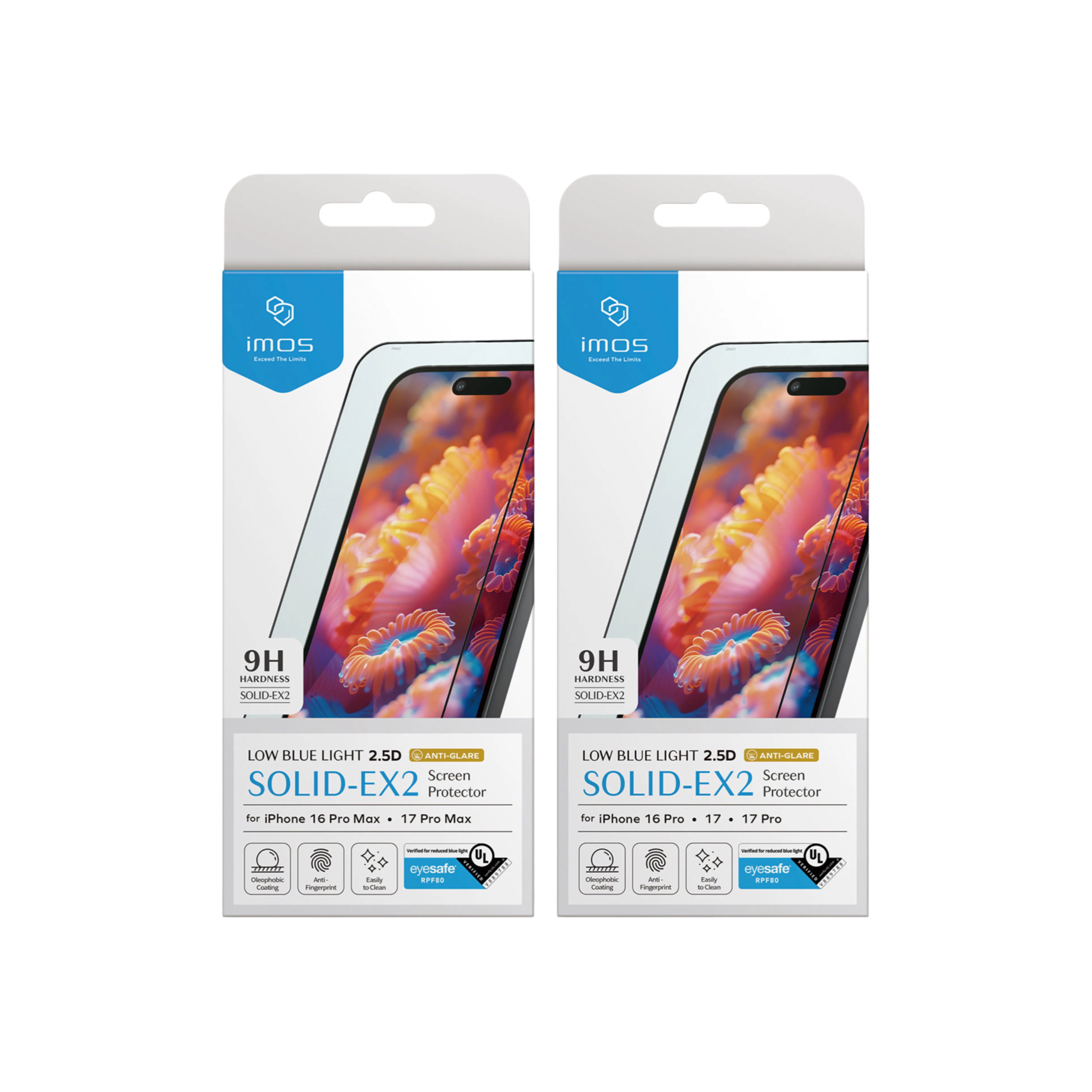 imos iPhone 16 系列 2.5D 低藍光磨砂玻璃螢幕保護貼