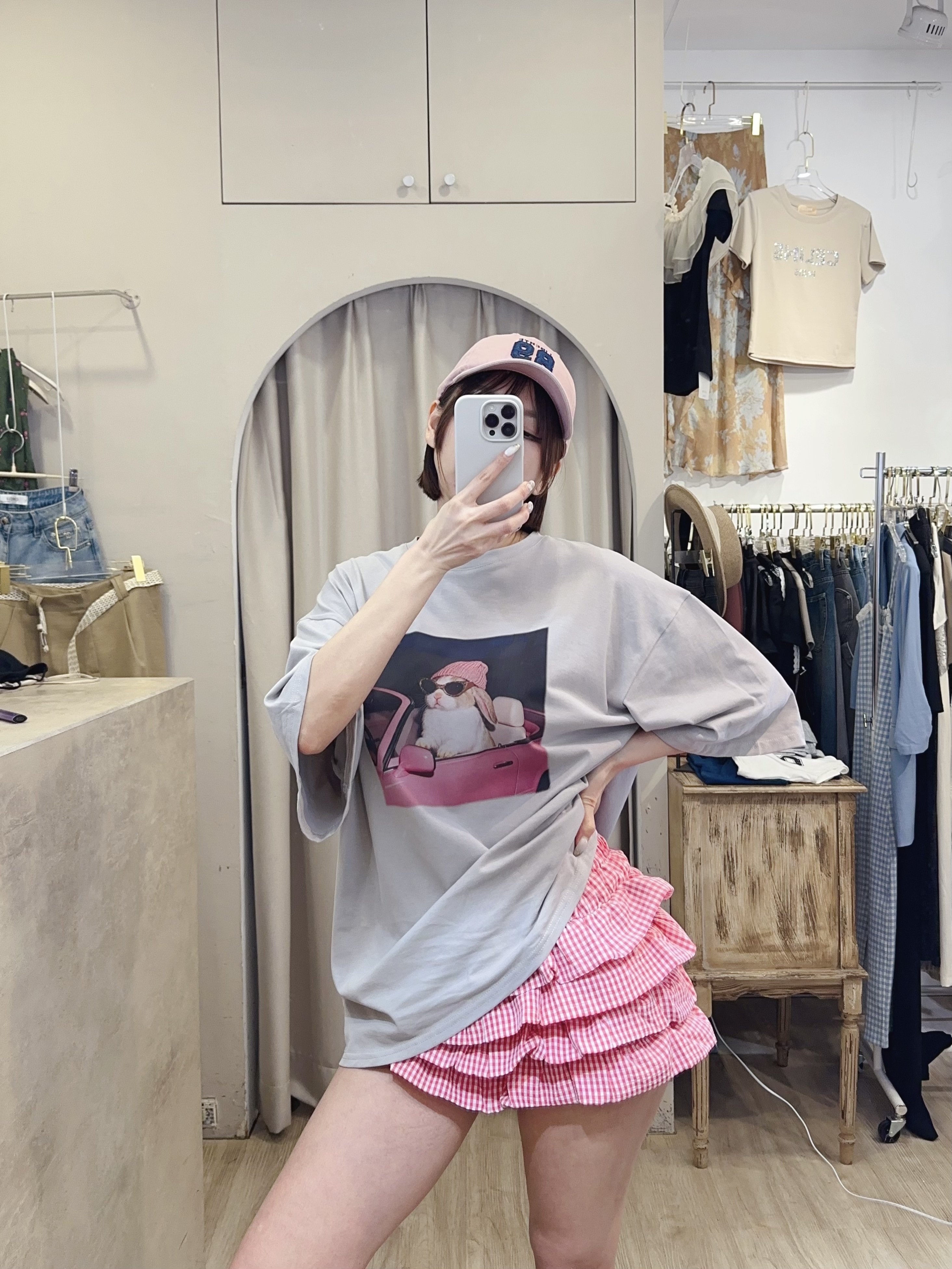 兔子寬ＴＥＥ荷葉短褲套裝
