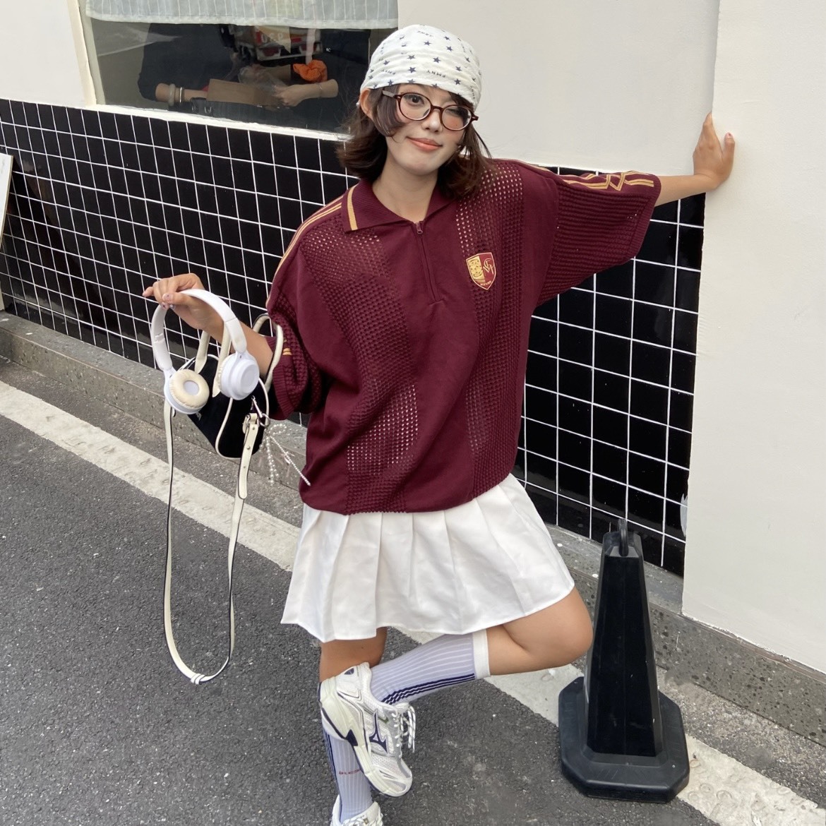 【代購】Mizuno 美式復古針織撞色條紋短袖 Polo 衫  美式復古｜針織短袖 Polo