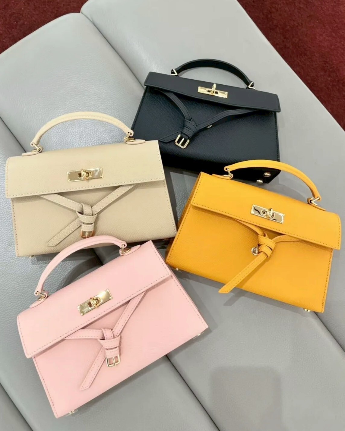 CHARLES & KEITH 小CK Tricha 綁帶手提包 肩背包 荔枝紋 4色