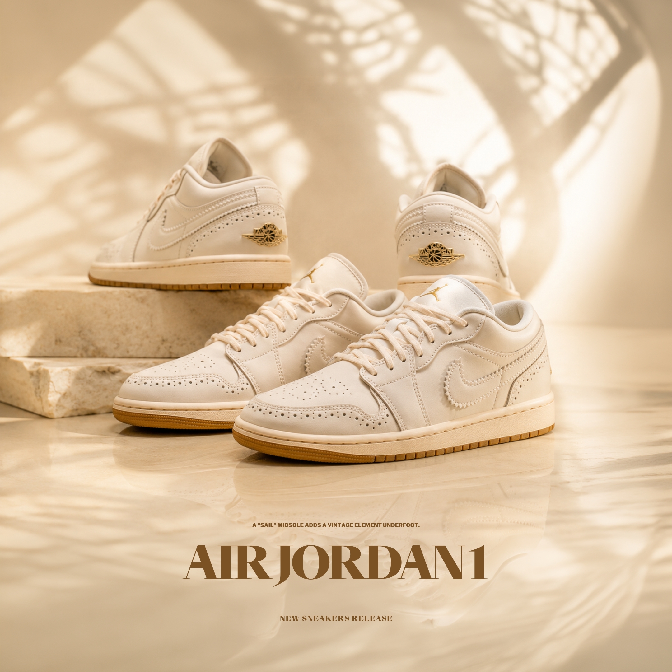 NICEDAY 代購 Nike Air Jordan 1 Brogue 奶油 流蘇 復古 GD 復古 牛奶糖 米白 白 IO0759-100
