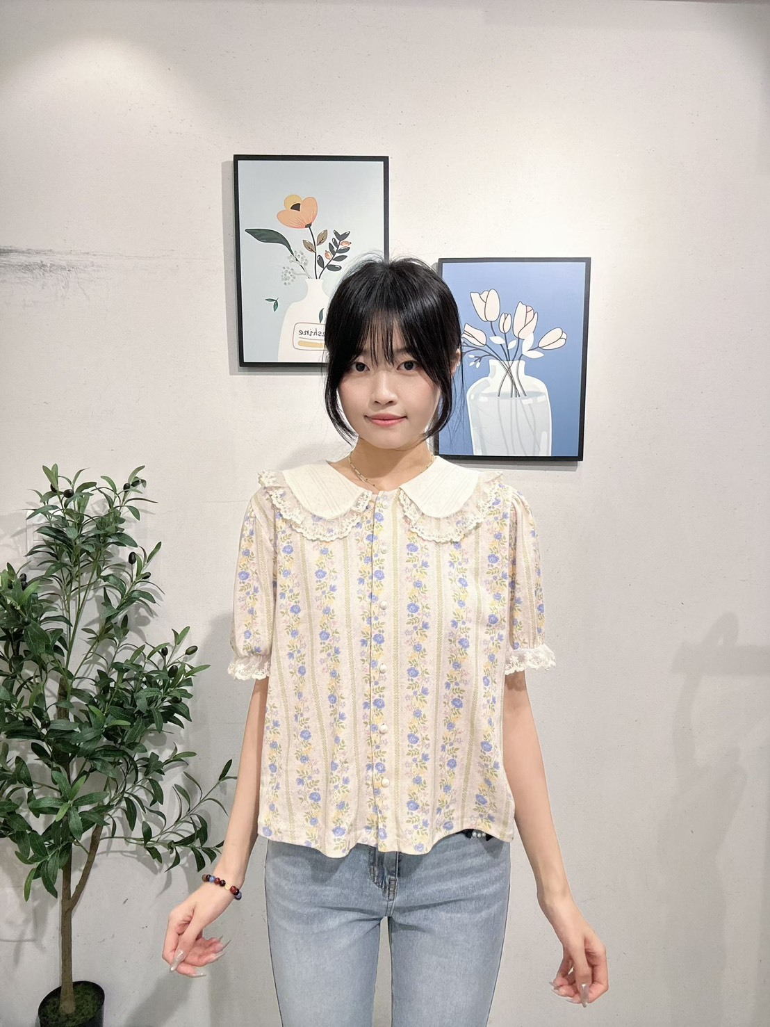 鄉村小花襯衫
