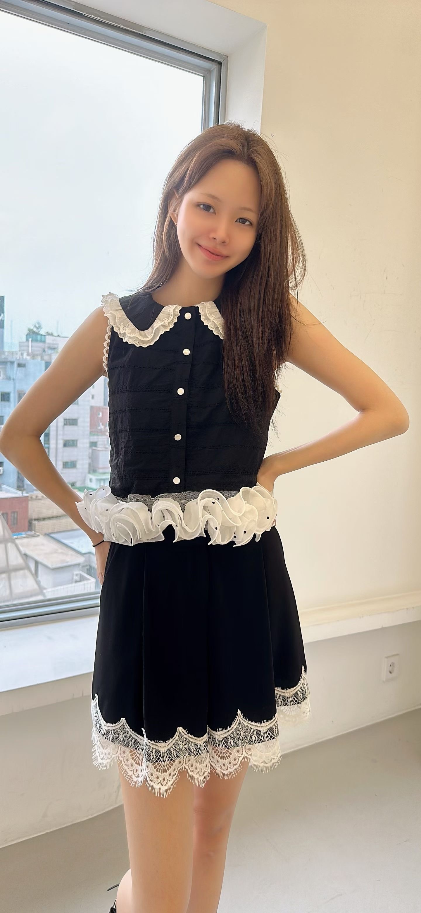 點點捲波浪衣擺背心