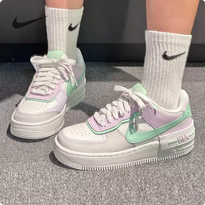 【預訂】 NIKE AIR FORCE 1 SHADOW 灰白湖水綠拼紫-WOMEN