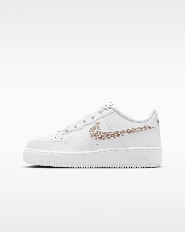 【預訂】 NIKE AIR FORCE 1 全白豹紋剔-GS