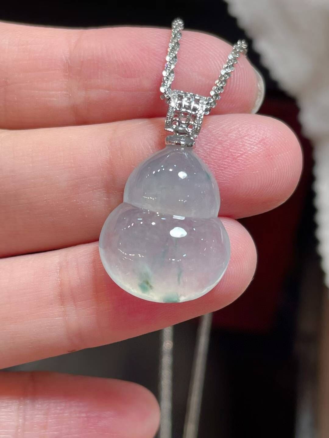 622520 翡翠高冰飄花葫蘆吊墜