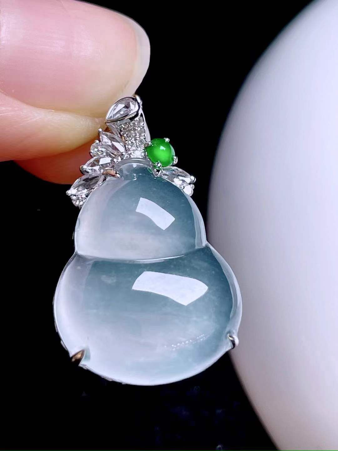 翡翠高冰葫蘆,天然翡翠A玉, 緬甸玉, Jade, Jadeite