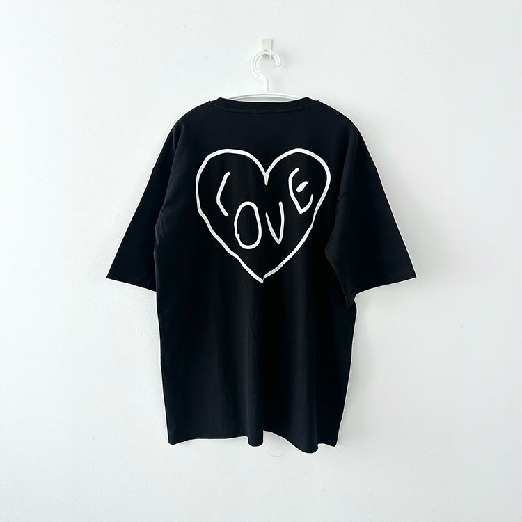 韓國 INAPSQUARE 黑白童趣塗鴉踢 LOVE HEART 黑