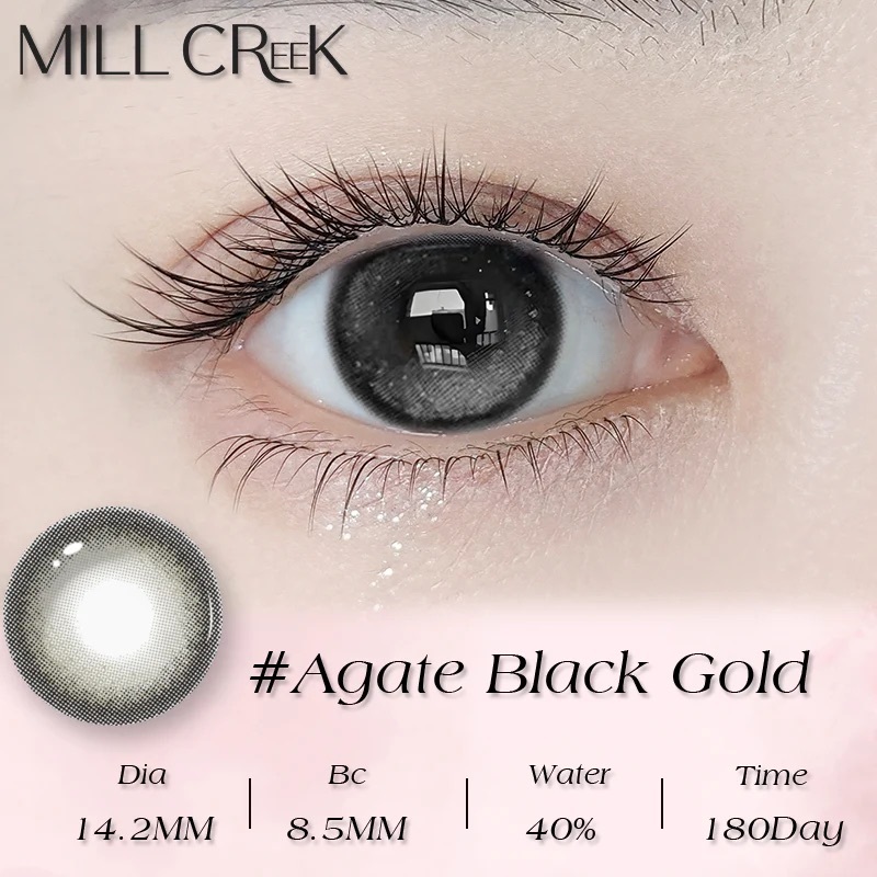 [半年拋] MILL CREEK 6 Month Agate black gold 半年拋隱形眼鏡｜每盒2片