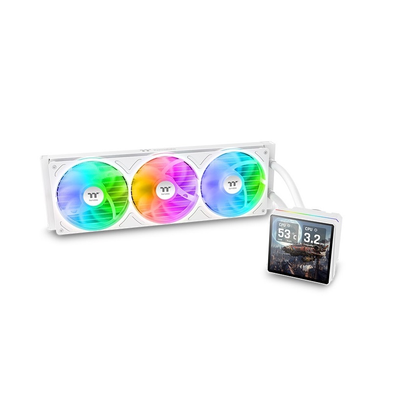 Thermaltake 曜越 TH360 V3 Ultra ARGB 一體式水冷散熱器(3.95吋液晶顯示冷頭 )   黑色/CL-W474-PL12SW-A  白色/CL-W476-PL12SW-A