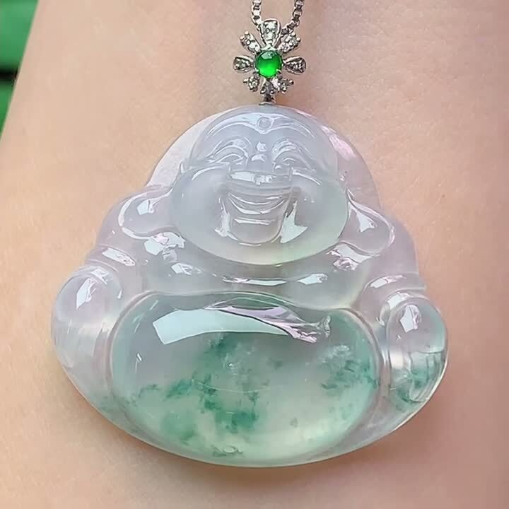 翡翠冰種飄花佛公,天然翡翠A玉, 緬甸玉, Jade, Jadeite