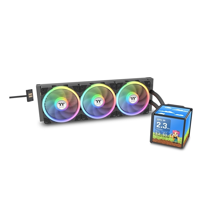 Thermaltake 曜越 MINECUBE 360 Ultra ARGB 主板連動版一體式水冷散熱器 黑色/白色