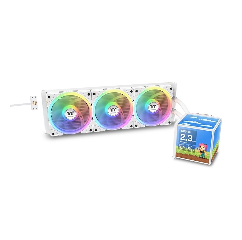 Thermaltake 曜越 MINECUBE 360 Ultra ARGB 主板連動版一體式水冷散熱器 黑色/白色
