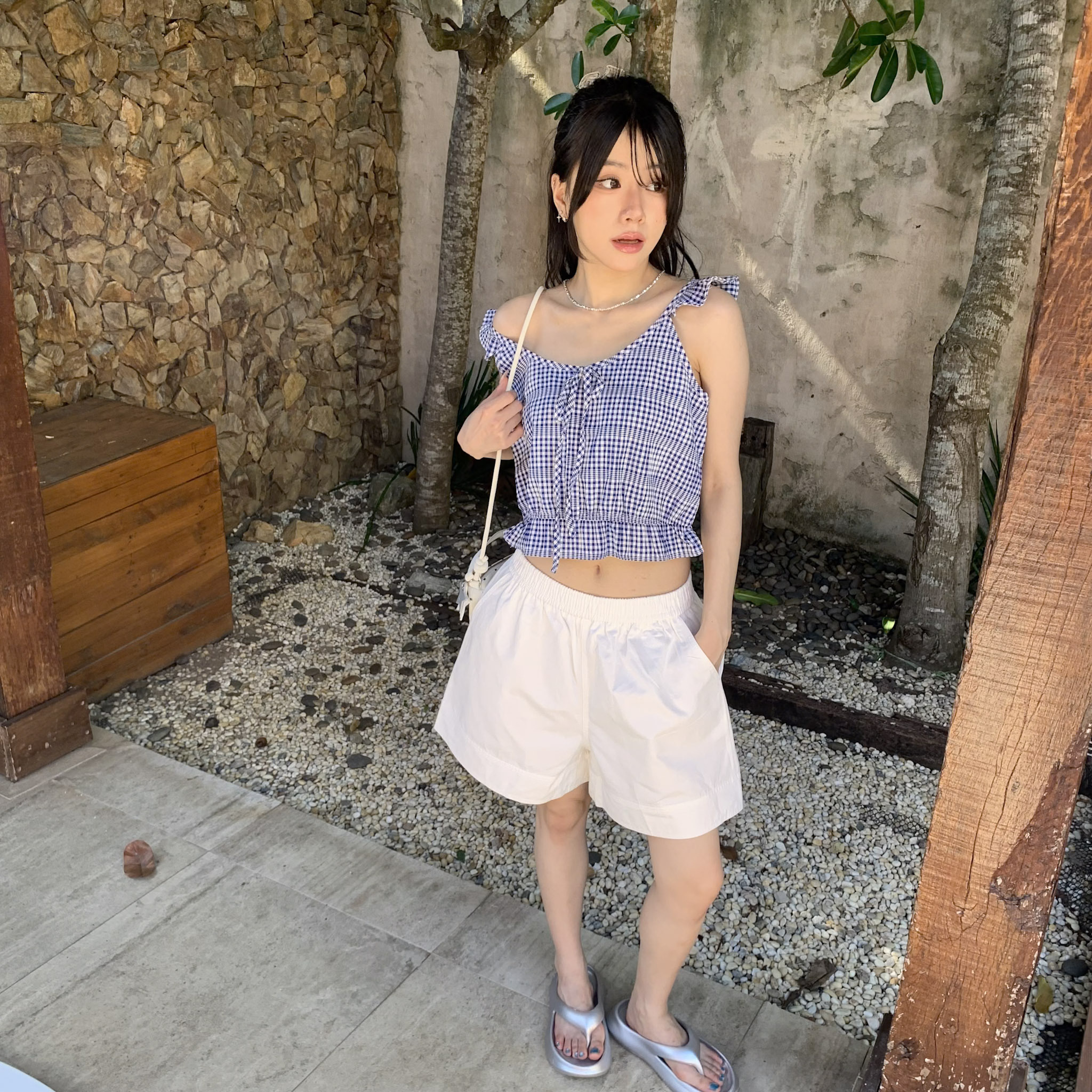 ISA_小清新代表 極簡挺版輪廓五分短褲_64075