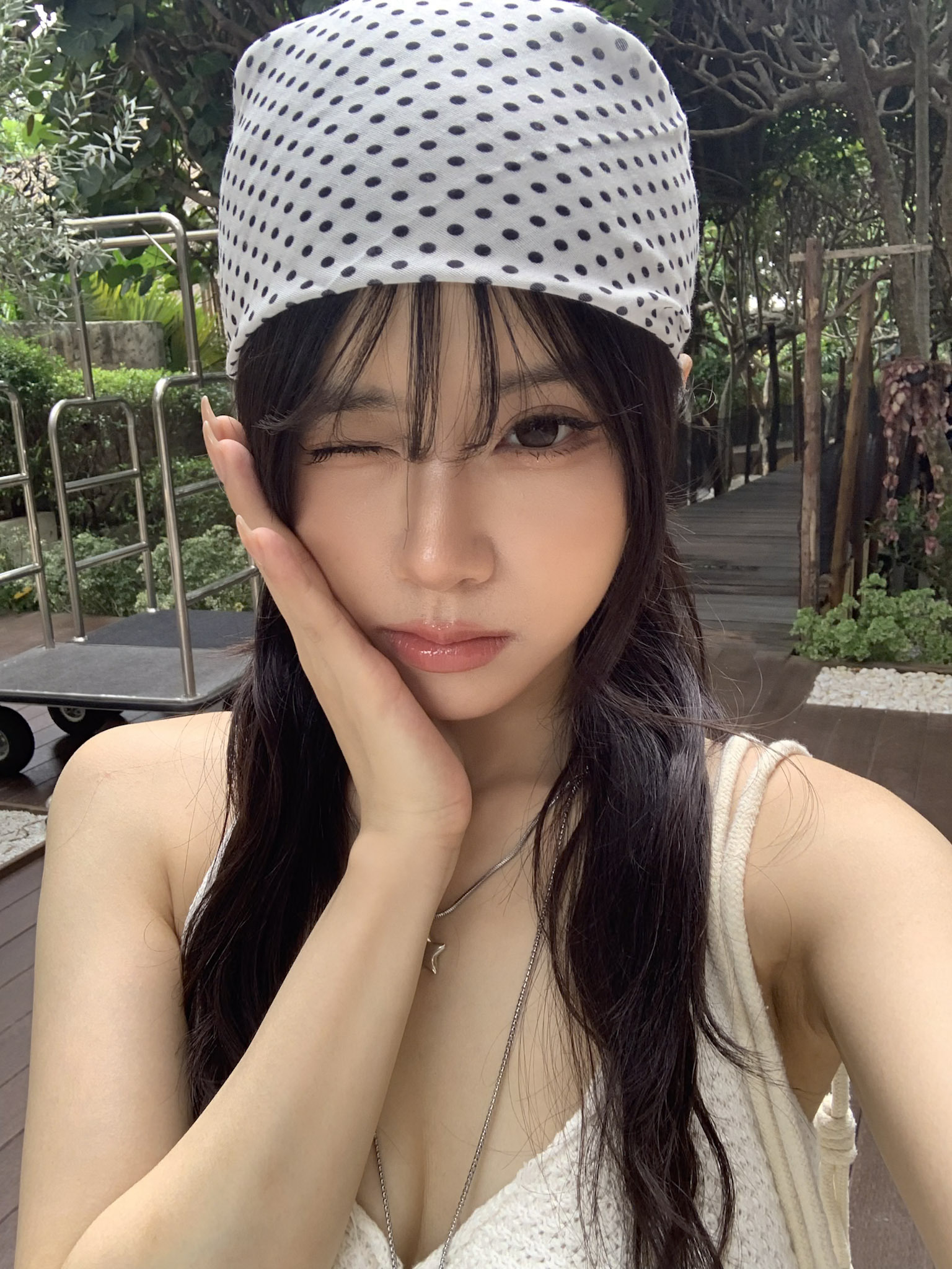 ISA_波點控請進! 一秒變時髦韓女美波頭巾_65038