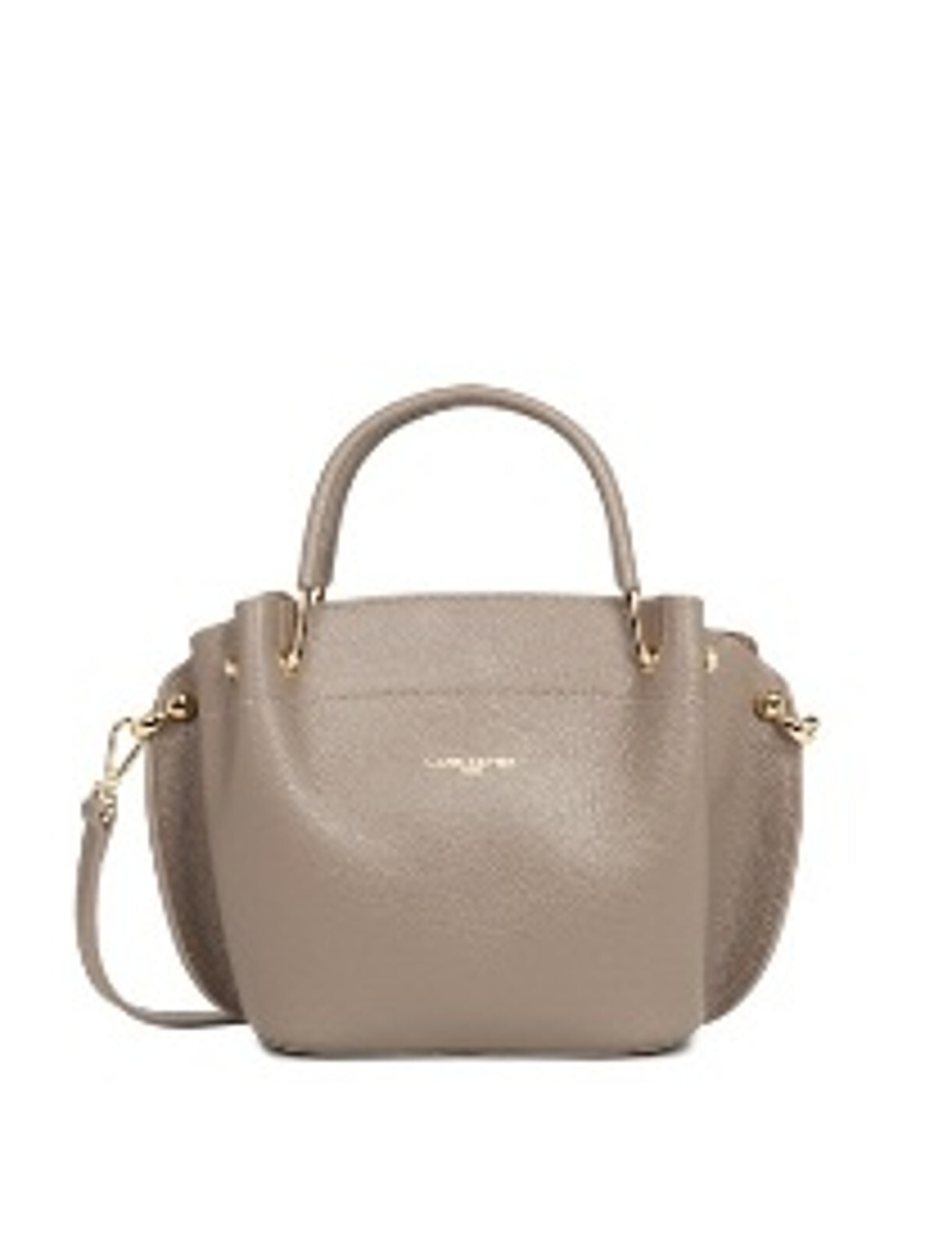 0702LC02-LANCASTER-HANDBAG-Foulonné Double 淺灰 LIGHT GREY／混駝 MIX CAMEL 20x33cm (A2)