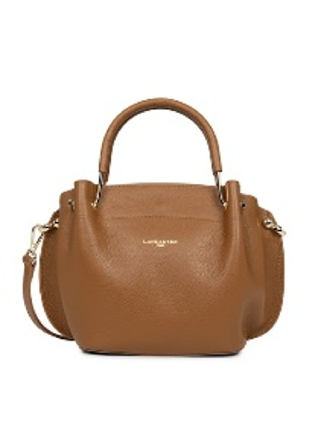 0702LC02-LANCASTER-HANDBAG-Foulonné Double 淺灰 LIGHT GREY／混駝 MIX CAMEL 20x33cm (A2)