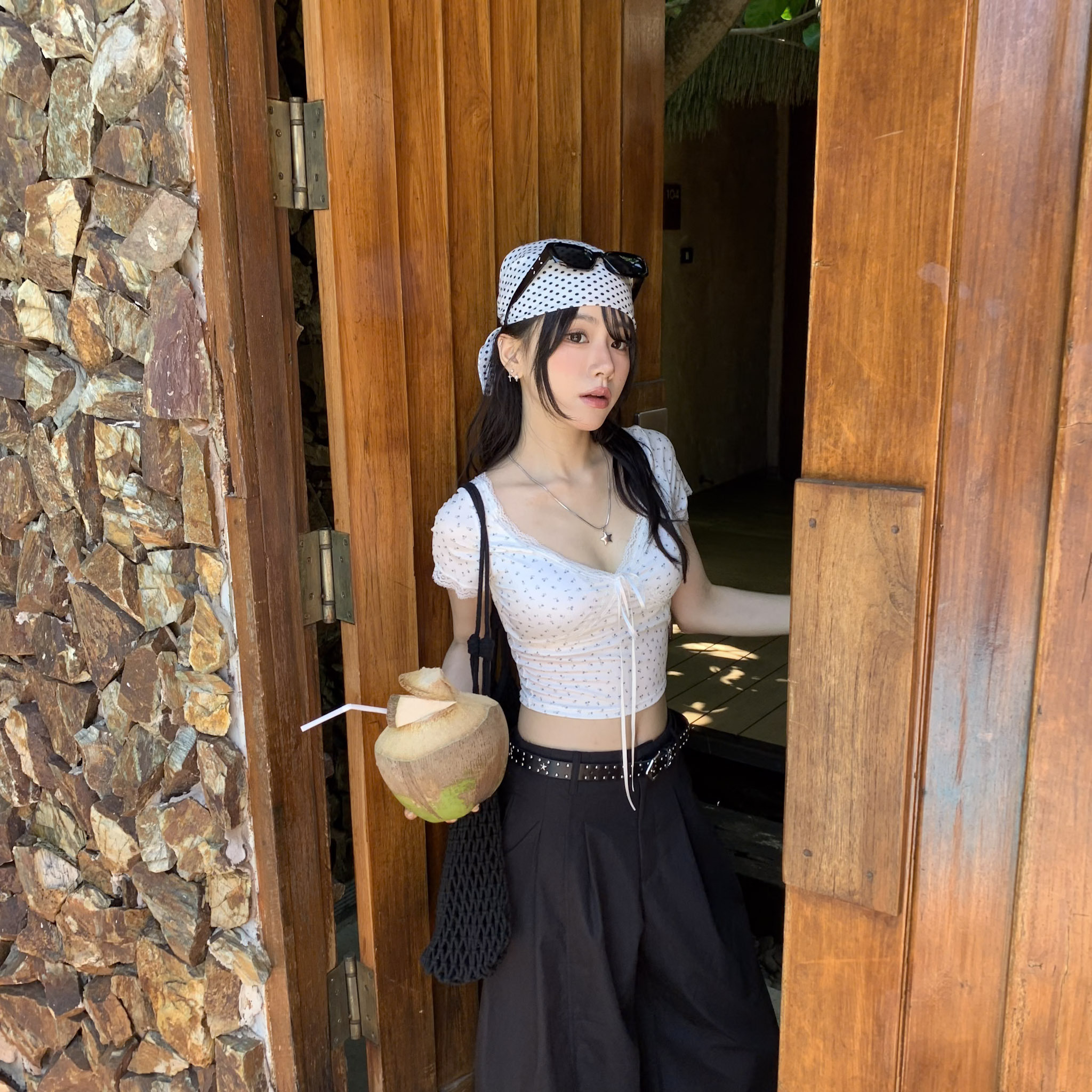ISA_波點控請進! 一秒變時髦韓女美波頭巾_65038