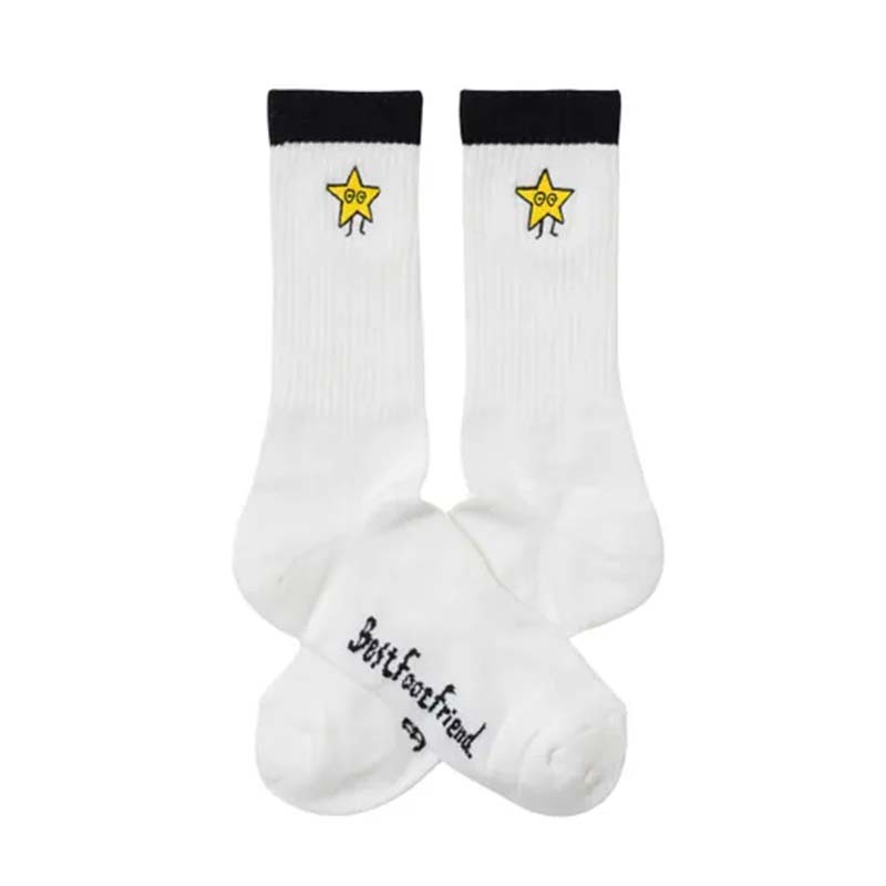 BFF Star People White 星星人 白色 中筒襪 襪子  BFF-04 [台灣現貨]
