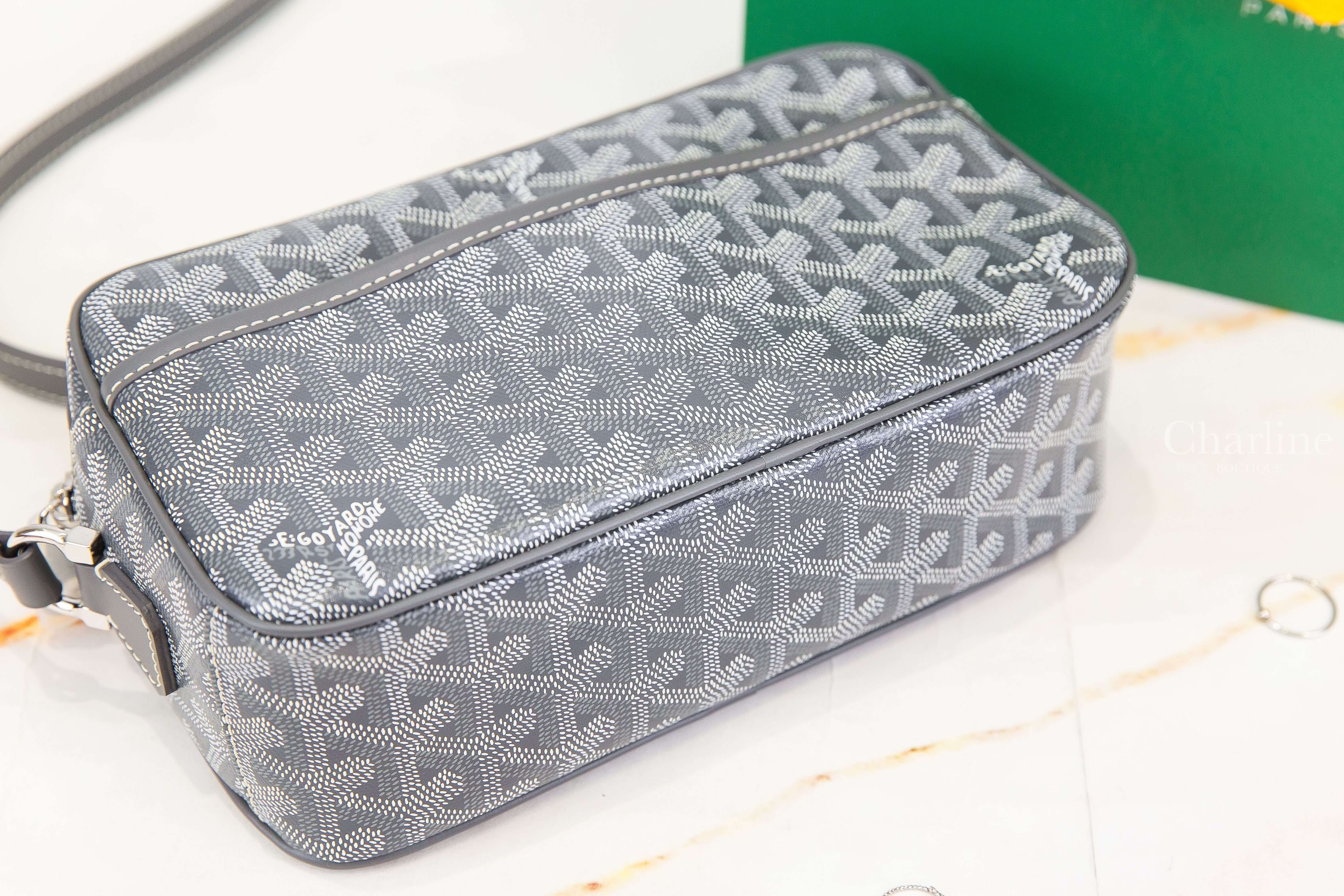 Goyard Cap-Vert PM Bag 灰色帆布小牛皮黃色內裡肩背包-Charline Boutique 精品代購